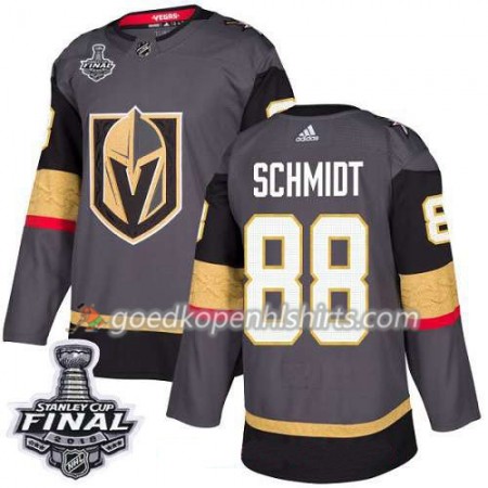 Vegas Golden Knights Nate Schmidt 88 2018 Stanley Cup Final Patch Adidas Grijs Authentic Shirt - Mannen
